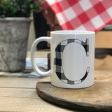 Mug with Buffalo Check Initial