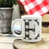 Mug with Buffalo Check Initial
