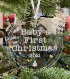 Christmas Ornament - Baby's First Christmas - Acrylic
