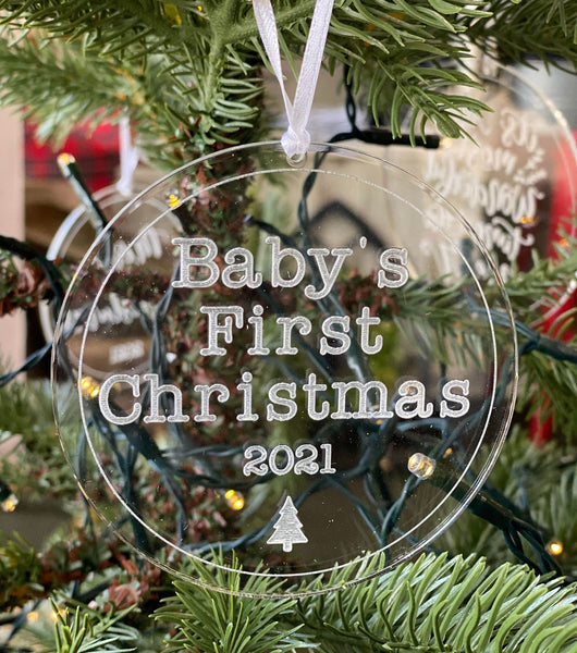 Christmas Ornament - Baby's First Christmas - Acrylic