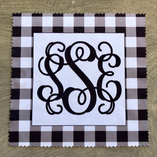 Eye Glass Cleaning Cloth - Black and White Buffalo Check
