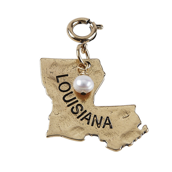 Jane Marie Louisiana State Charm with Pearl Charm