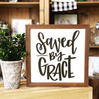 Wooden 3D Sign - Saved by Grace