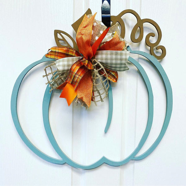 Wooden Pumpkin Door Hanger (Open Cutout)