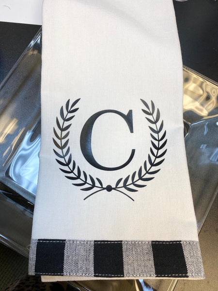 Hand Towel - Custom with Initial + Laurels