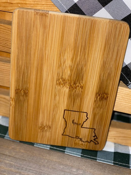 Engraved Cutting Board "Home" Louisiana