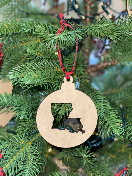 Custom Christmas Ornament - Louisiana Cutout