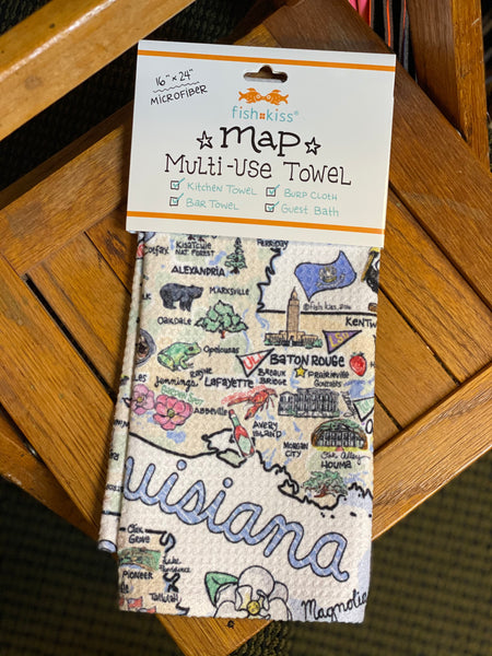 Louisiana Map Multi-use Towel