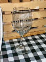 Etched Glass - Wine Glass Stemmed