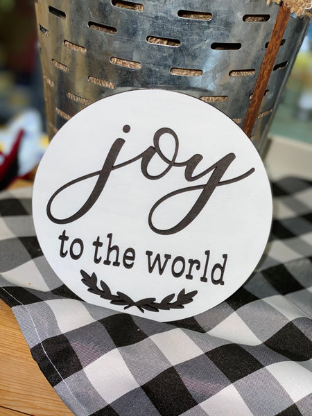 Wooden "Joy to the World" 6-inch Round