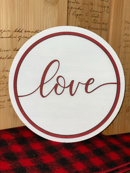 Wooden 6-inch Round - Love