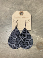 Leopard Print Teardrop Leather Earrings by Keep it Gypsy – Sweet