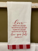 Hand Towel - 1 Corinthians 13: 7-8