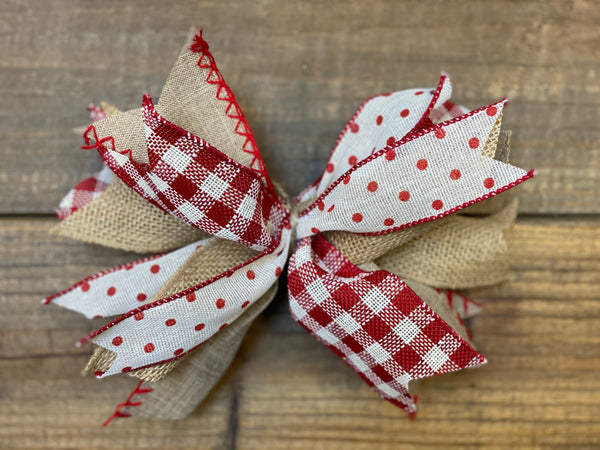 Red and Burlap Bow