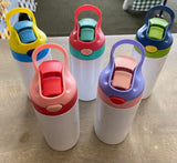 Personalized Water Bottle with Colorful Lid - 12 oz.