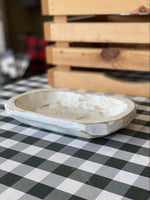 Wooden Bread Bowl White - Small