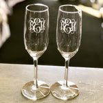 Etched Glass - Toasting Flute