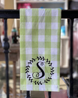 Hand Towel - Custom with Initial + Laurel Wreath